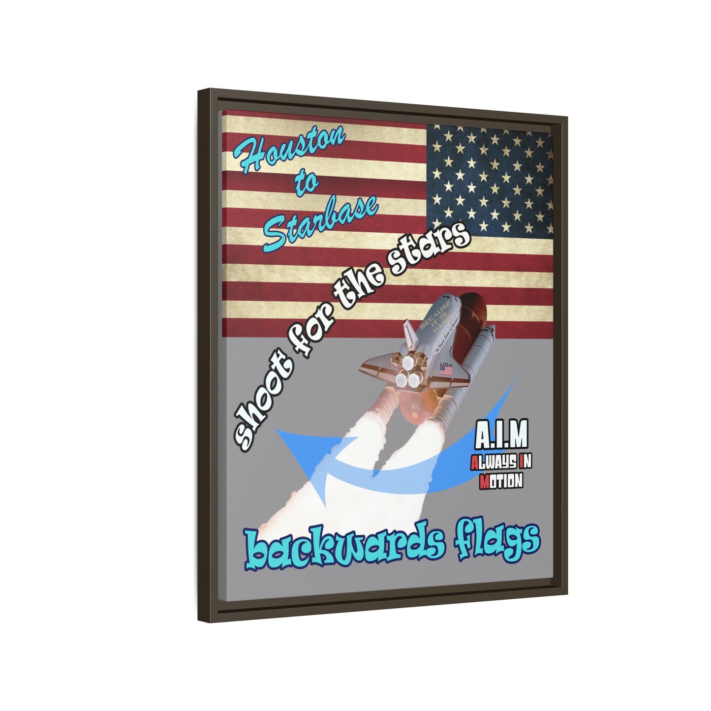 shoot for the stars - framed canvas art (grey)
