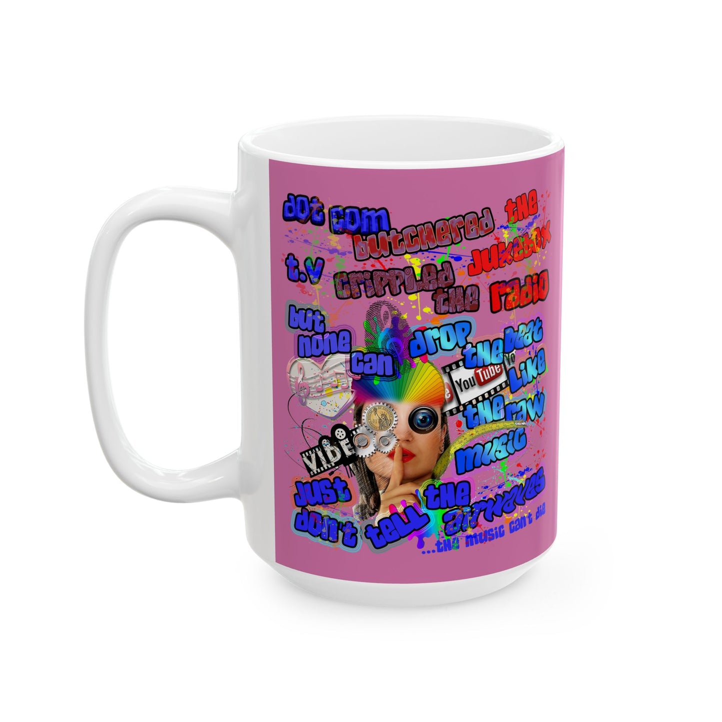 drop the beat - White Mug (light pink)