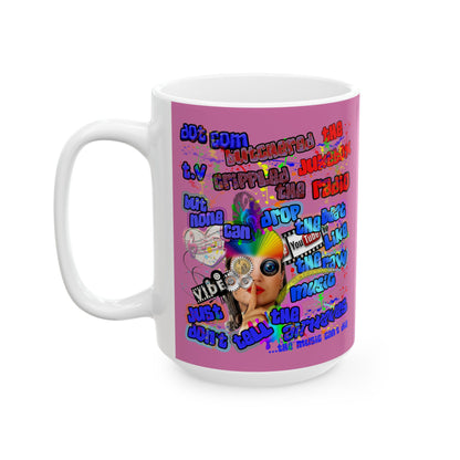 drop the beat - White Mug (light pink)