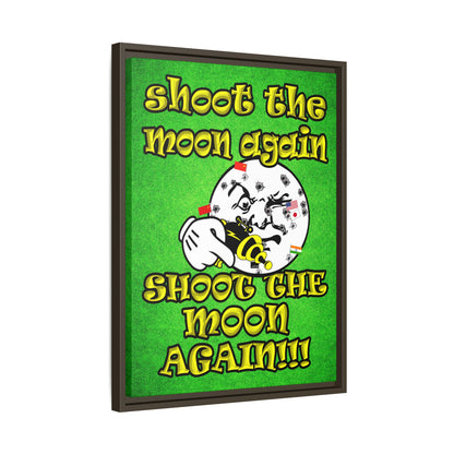 shoot the moon again - framed canvas art (green turf)