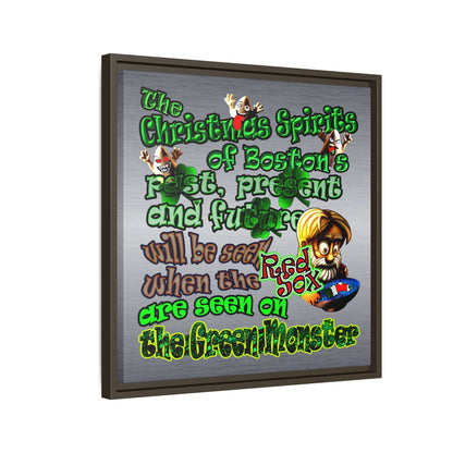 christmas spirits of boston - framed canvas art (brushed nickel)