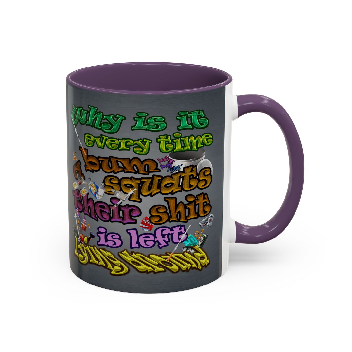 the bum's shit - Accent Mug (grey-light grey)