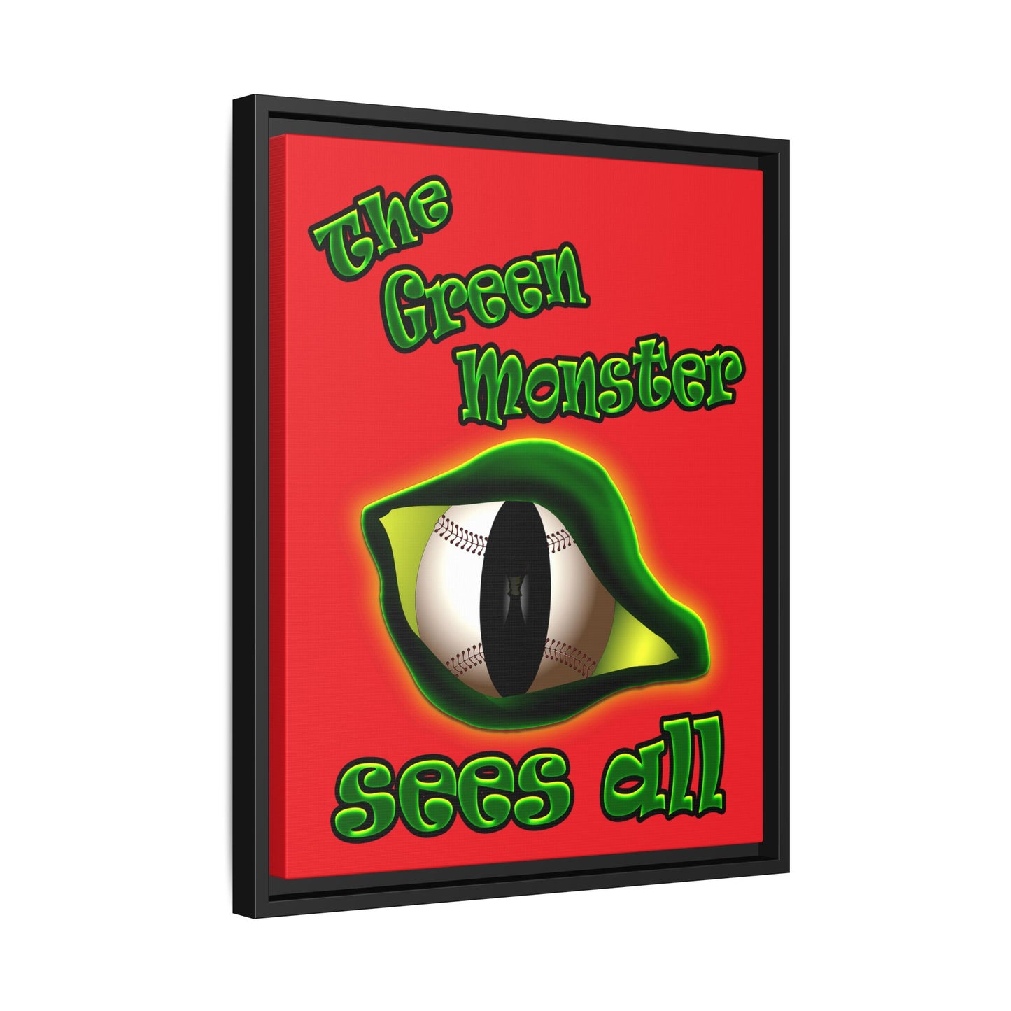 green monster - framed canvas art (red)