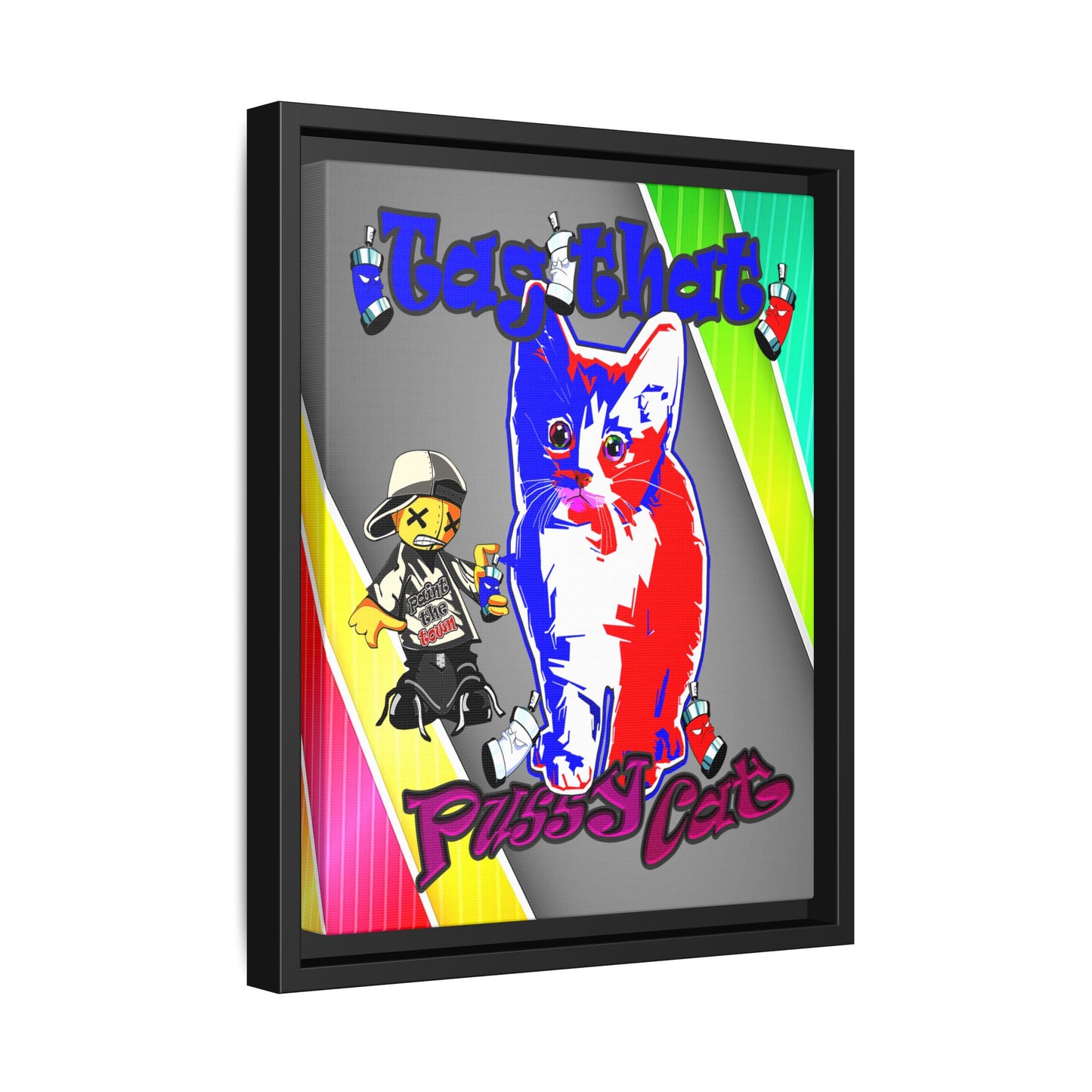 tag that - framed canvas art (rainbow split)