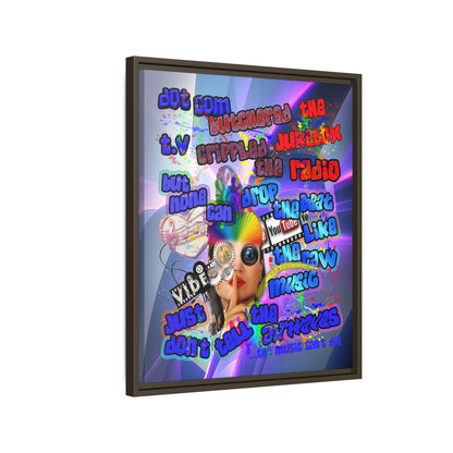 drop the beat - framed canvas art (grey-pink wave)