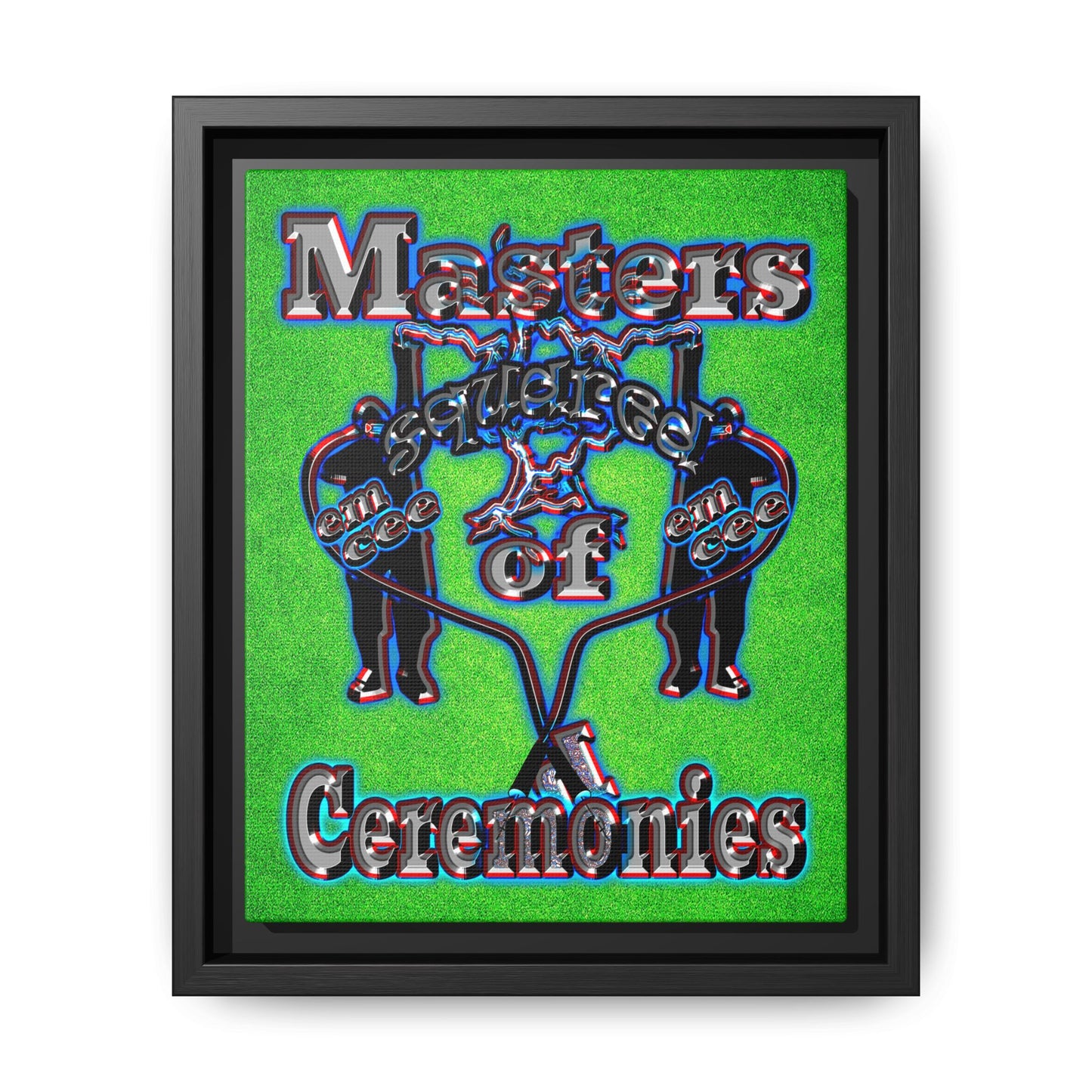 em cee squared - framed canvas art (green turf)