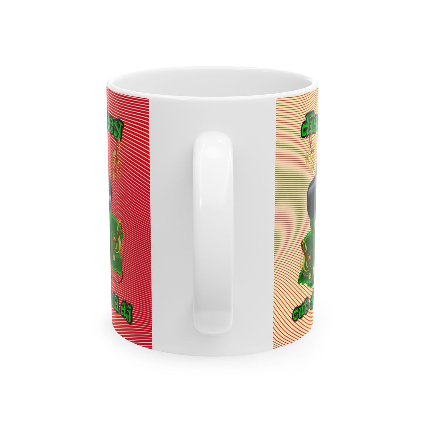 disc jockey - White Mug (yellow-orange wave)
