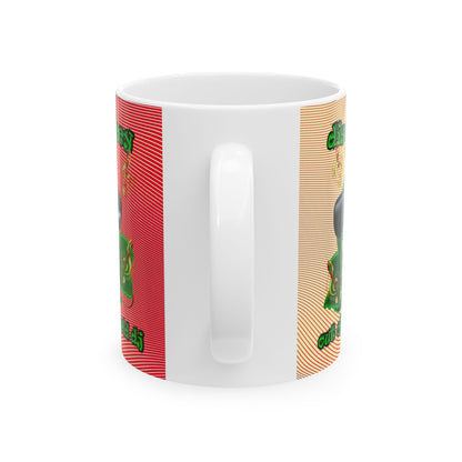 disc jockey - White Mug (yellow-orange wave)