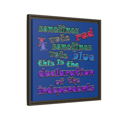 declaration of the independents - framed canvas art (dark blue)