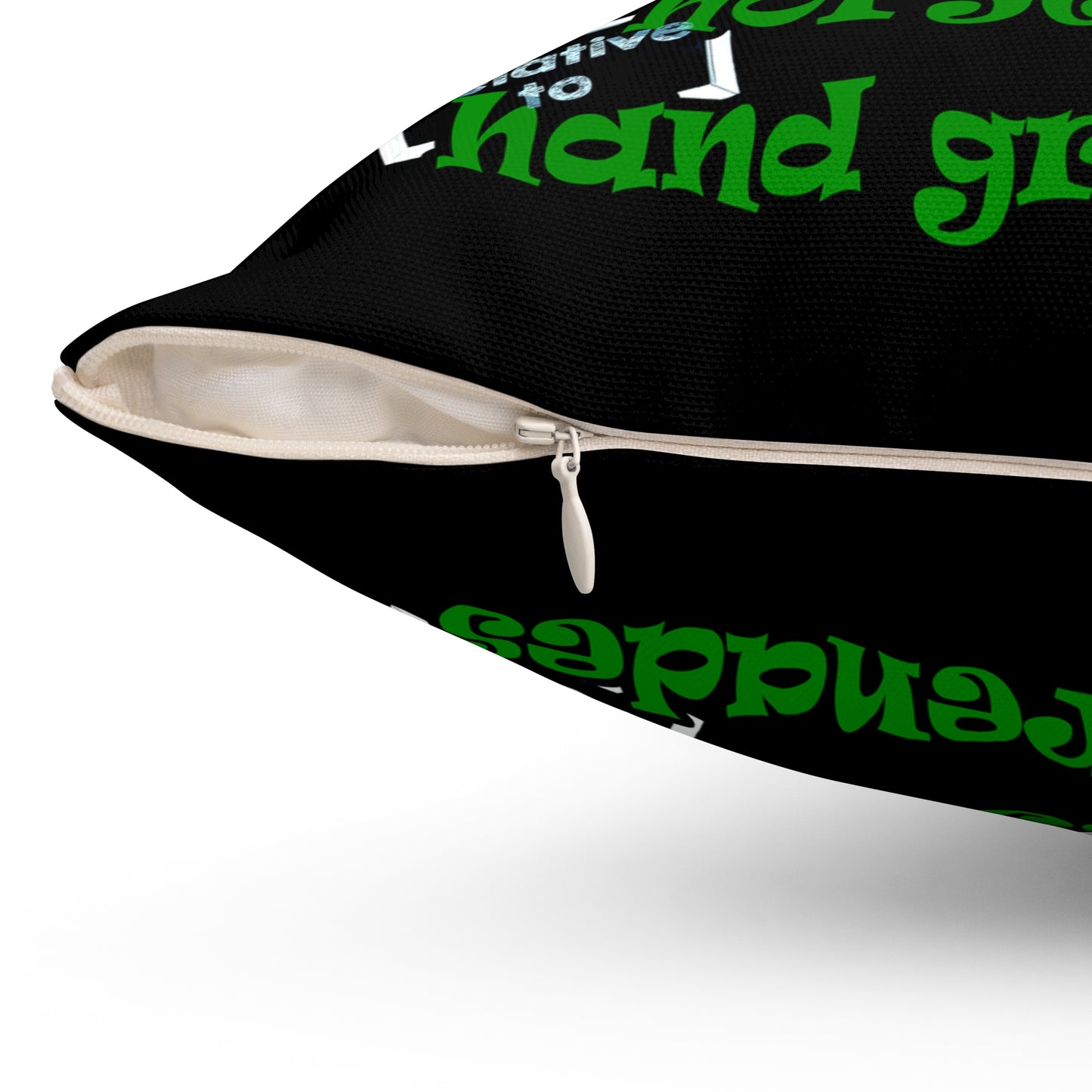 my luck - Spun Polyester Square Pillow - (black)