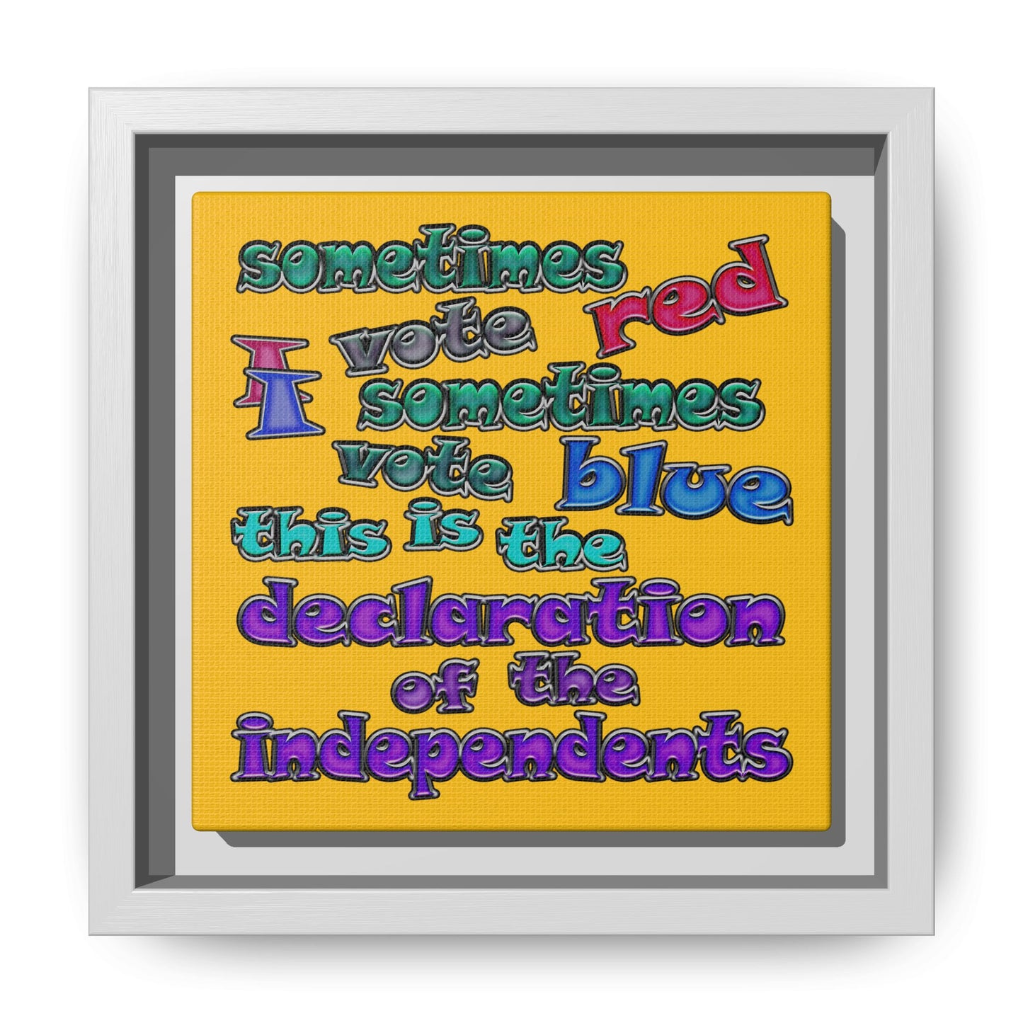 declaration of the independents - framed canvas art (yellow)