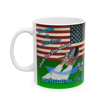 shoot for the stars - White Mug (logo green)