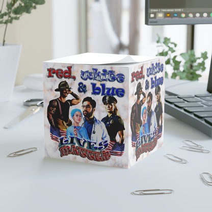 rw&b lives matter - note cube (white marble)