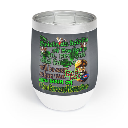christmas spirits of boston - Chill Wine Tumbler (grey-light grey)