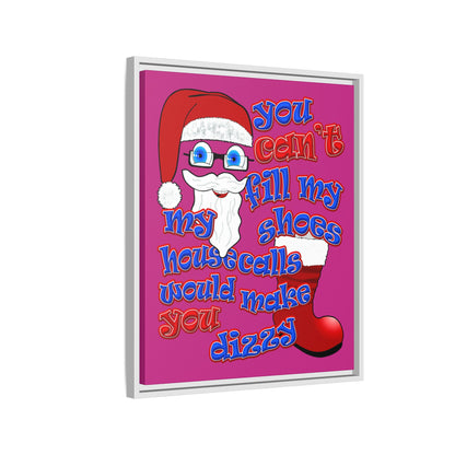 santa's shoes - framed canvas art (pink)