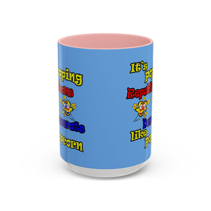 popping like popcorn - Accent Mug (light blue)