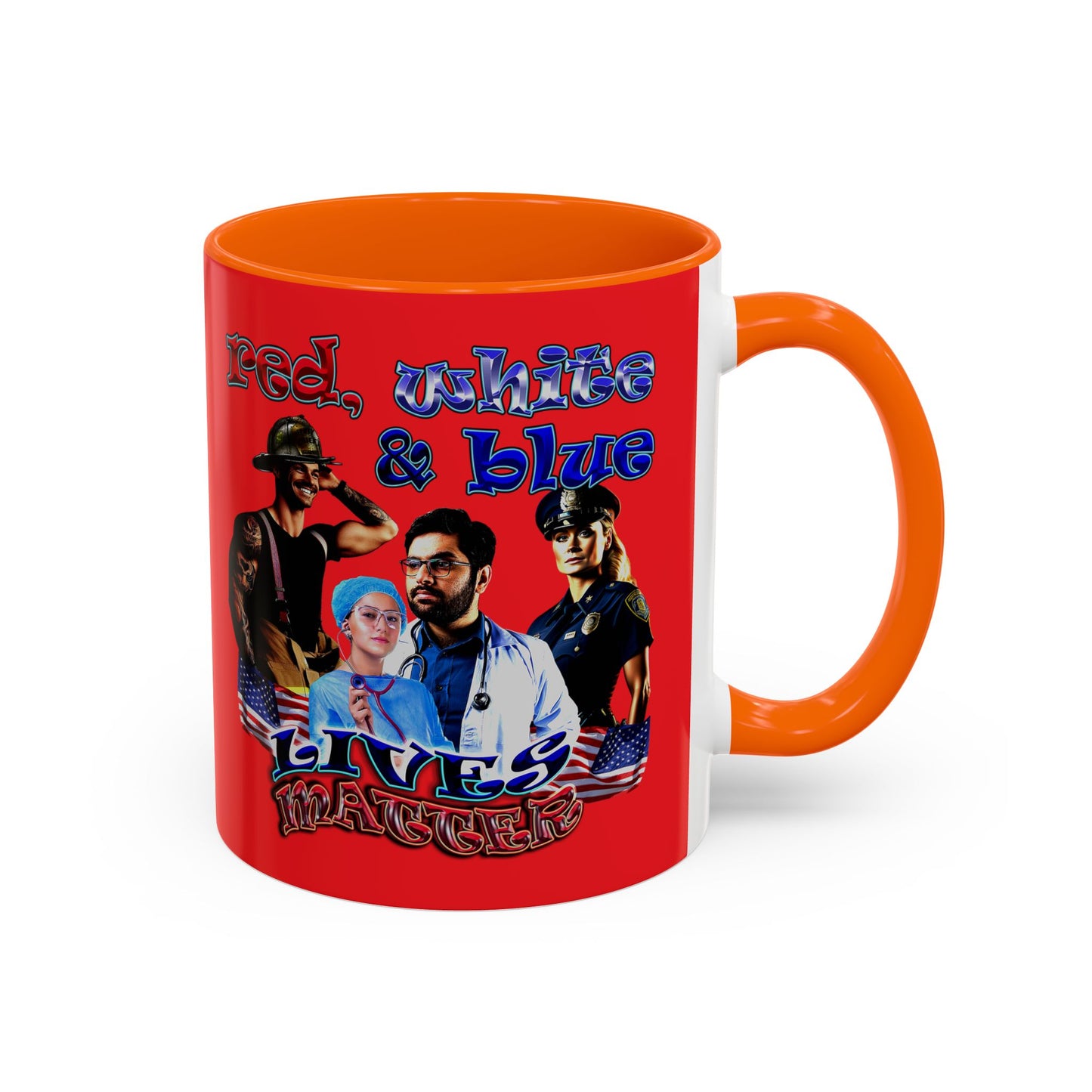 rw&b lives matter - Accent Mug (red)