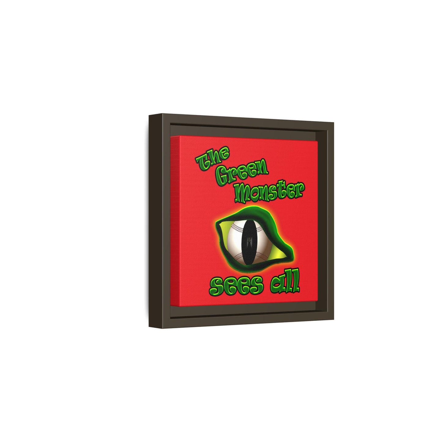 green monster - framed canvas art (red)