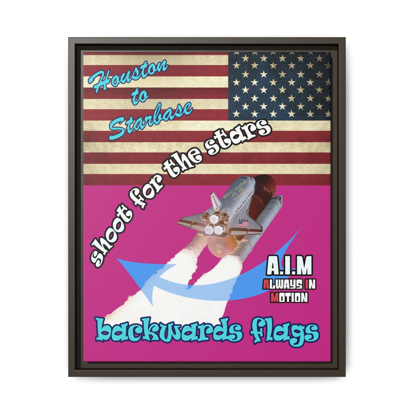 shoot for the stars - framed canvas art (pink)