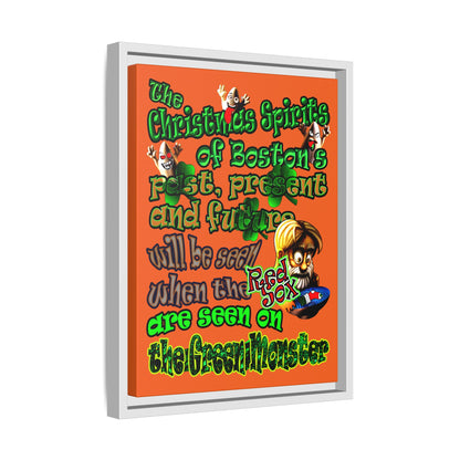 christmas spirits of boston - framed canvas art (orange)