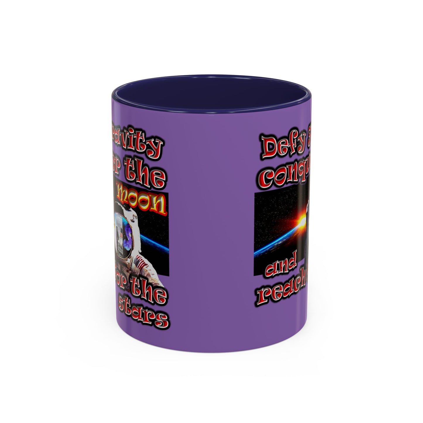 defy conquer reach - Accent Mug (light purple)