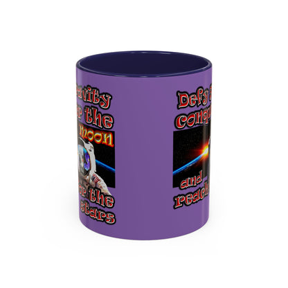defy conquer reach - Accent Mug (light purple)