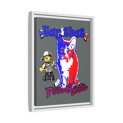 tag that - framed canvas art (dark grey)