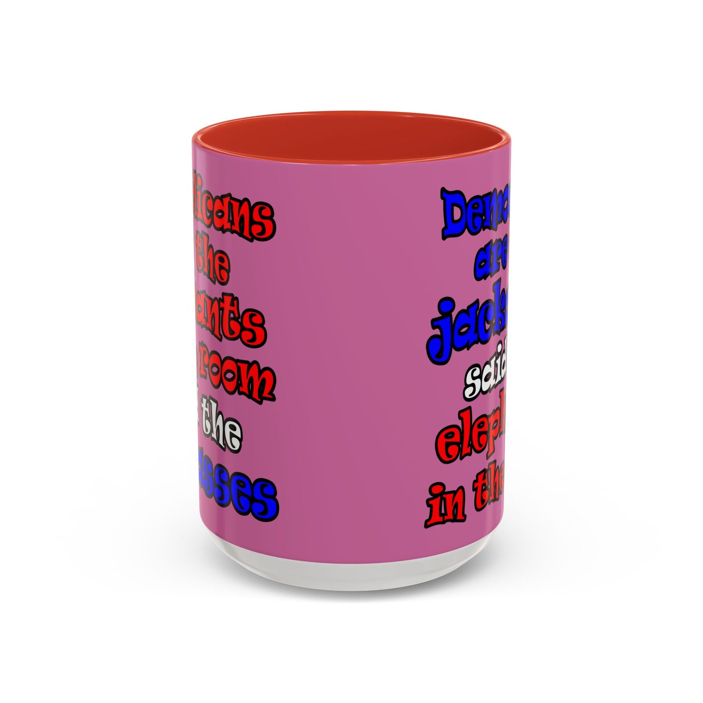 donkeys and elephants - Accent Mug (light pink)