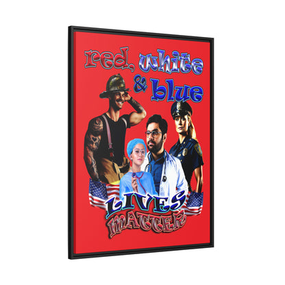 rw&b lives matter - framed canvas art (red)