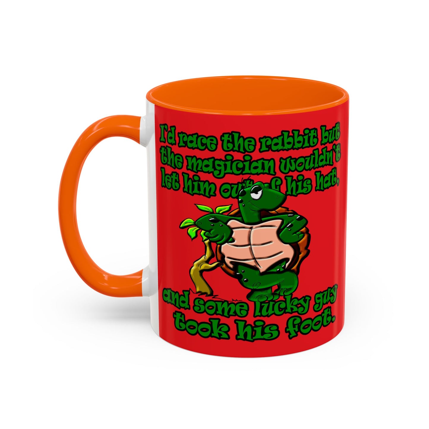 turtle race - Accent Mug (red)