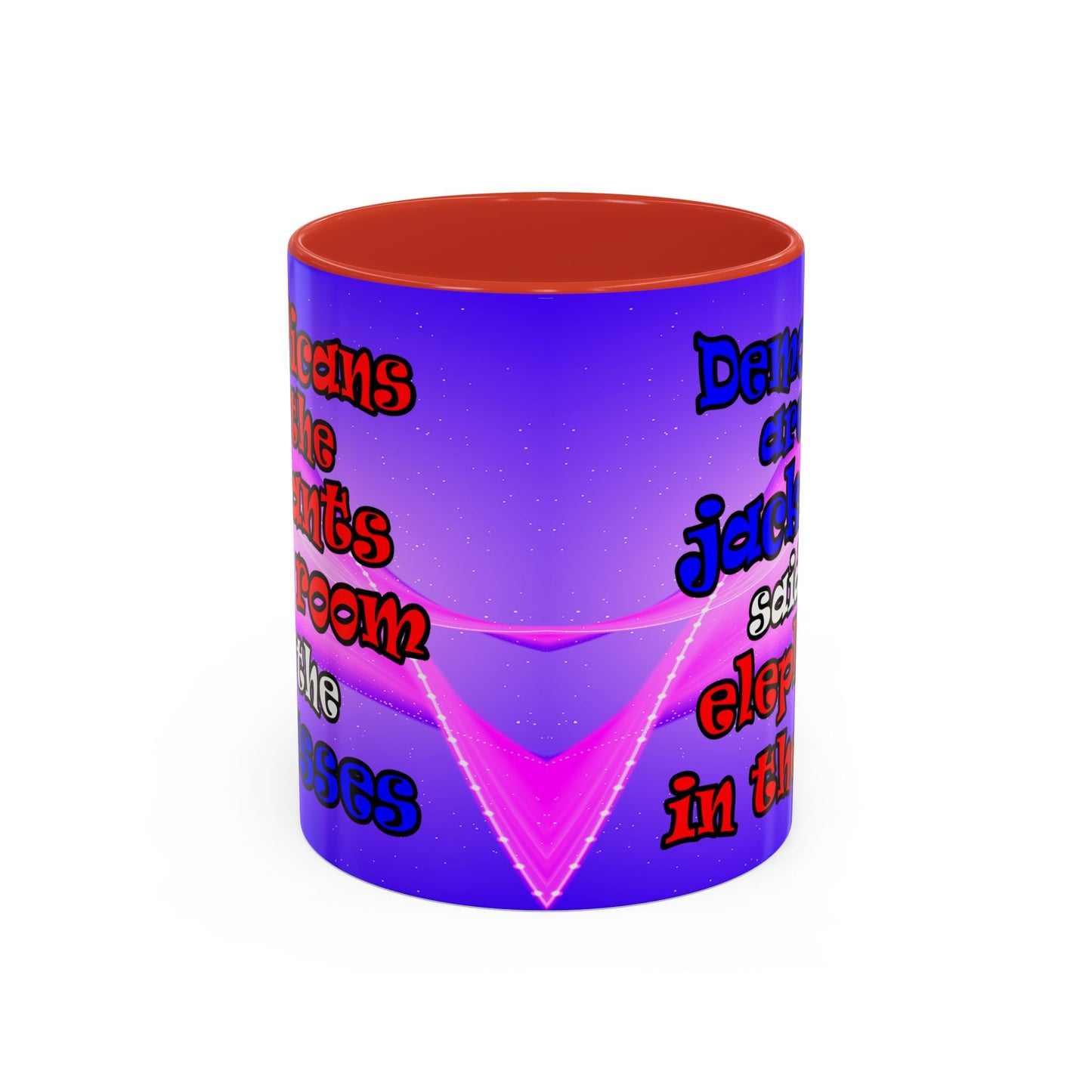 donkeys and elephants - Accent Mug (purple-pink wave)
