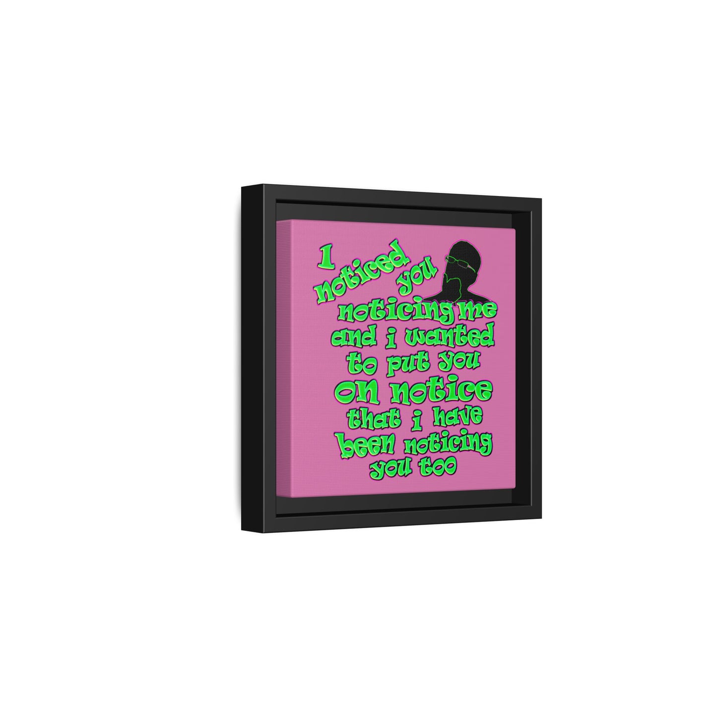 noticed you noticing - framed canvas art (light pink)
