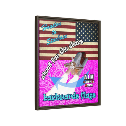 shoot for the stars - framed canvas art (pink swirl)