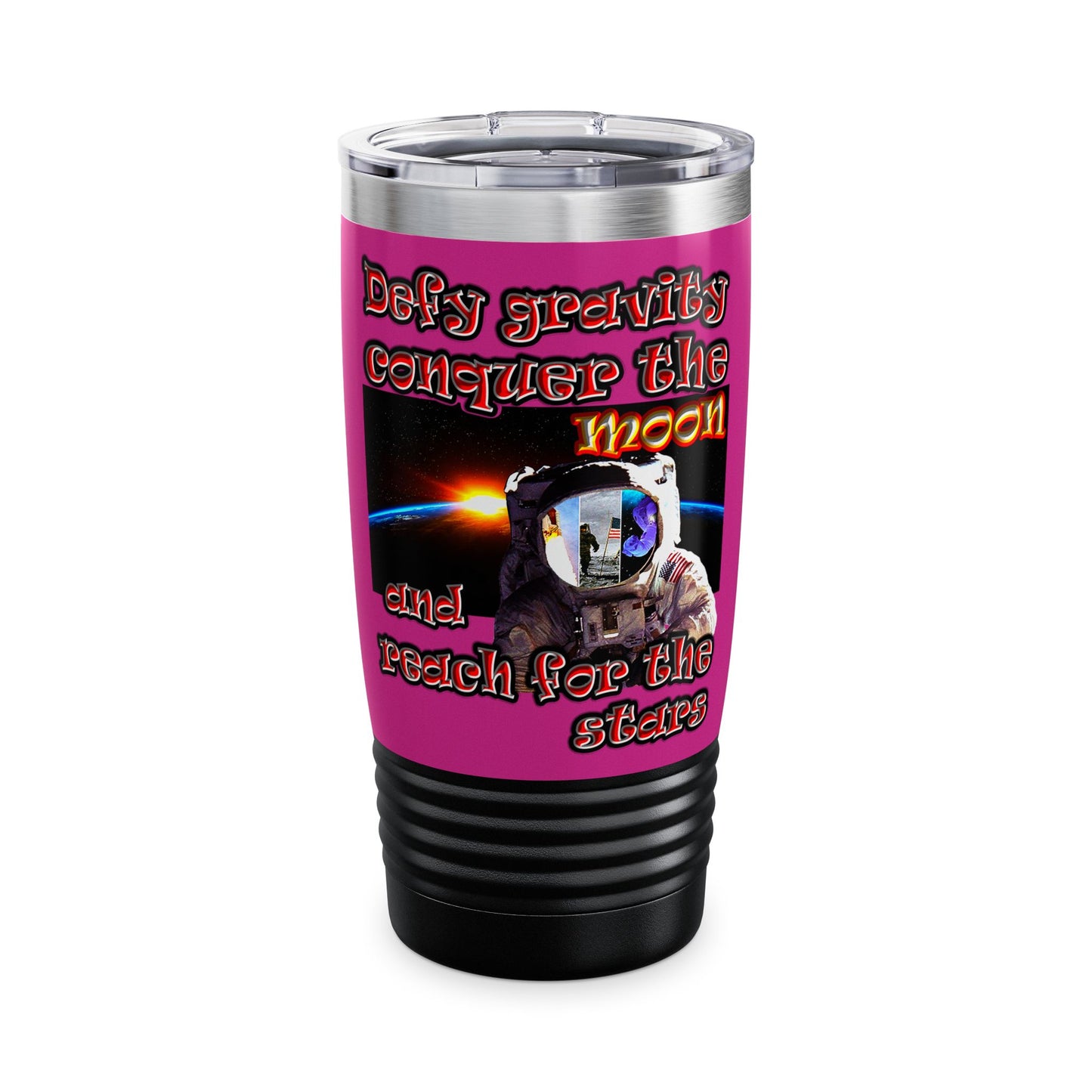 defy conquer reach - Ringneck Tumbler, 20oz (pink)