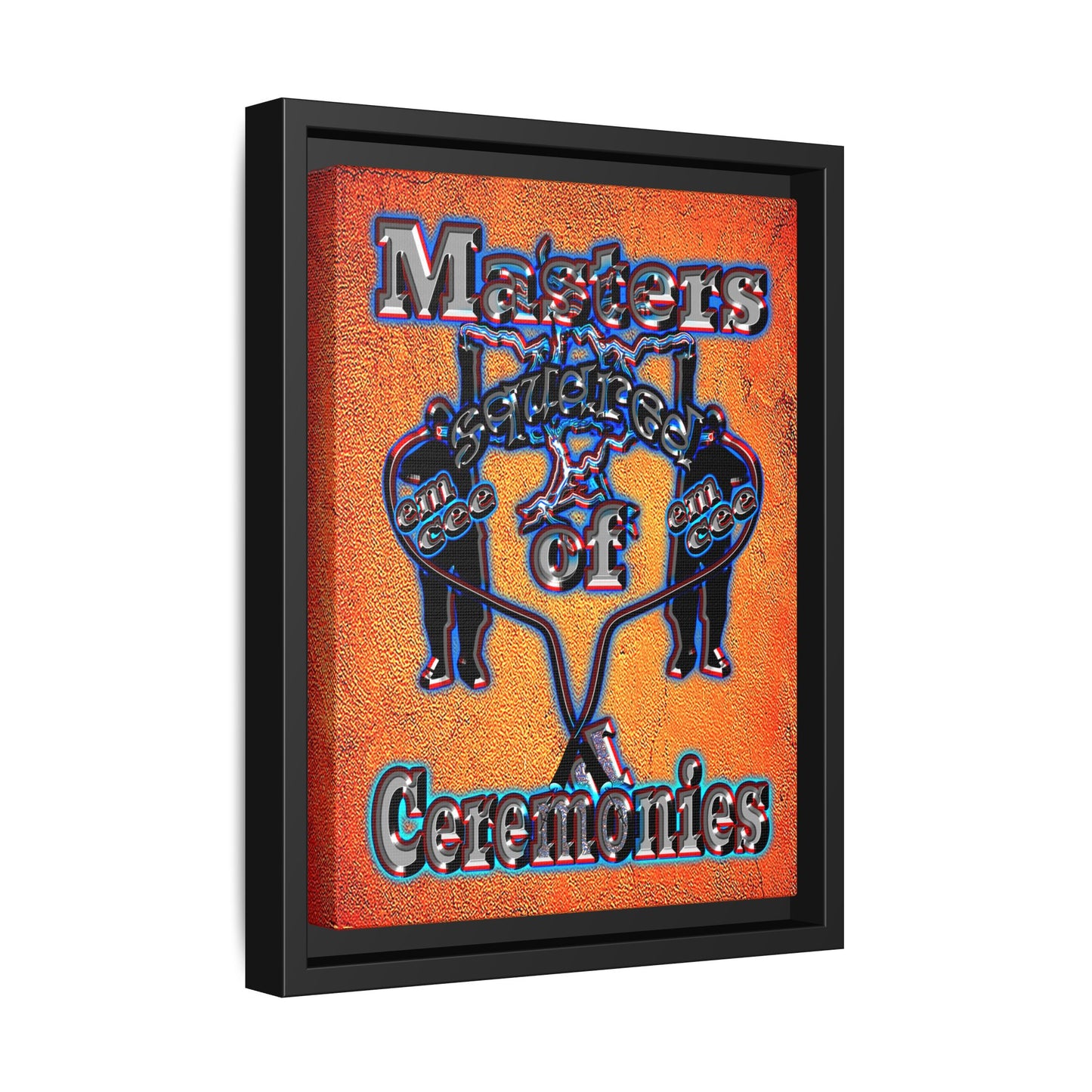 em cee squared - framed canvas art (burnt orange)