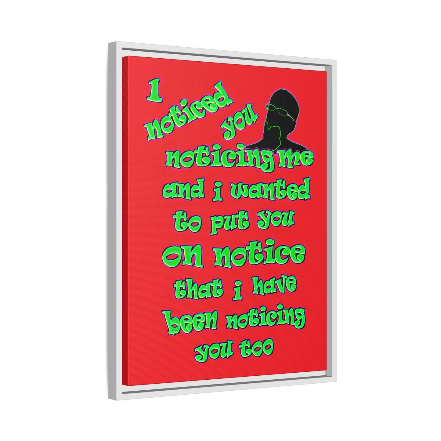 noticed you noticing - framed canvas art (red)