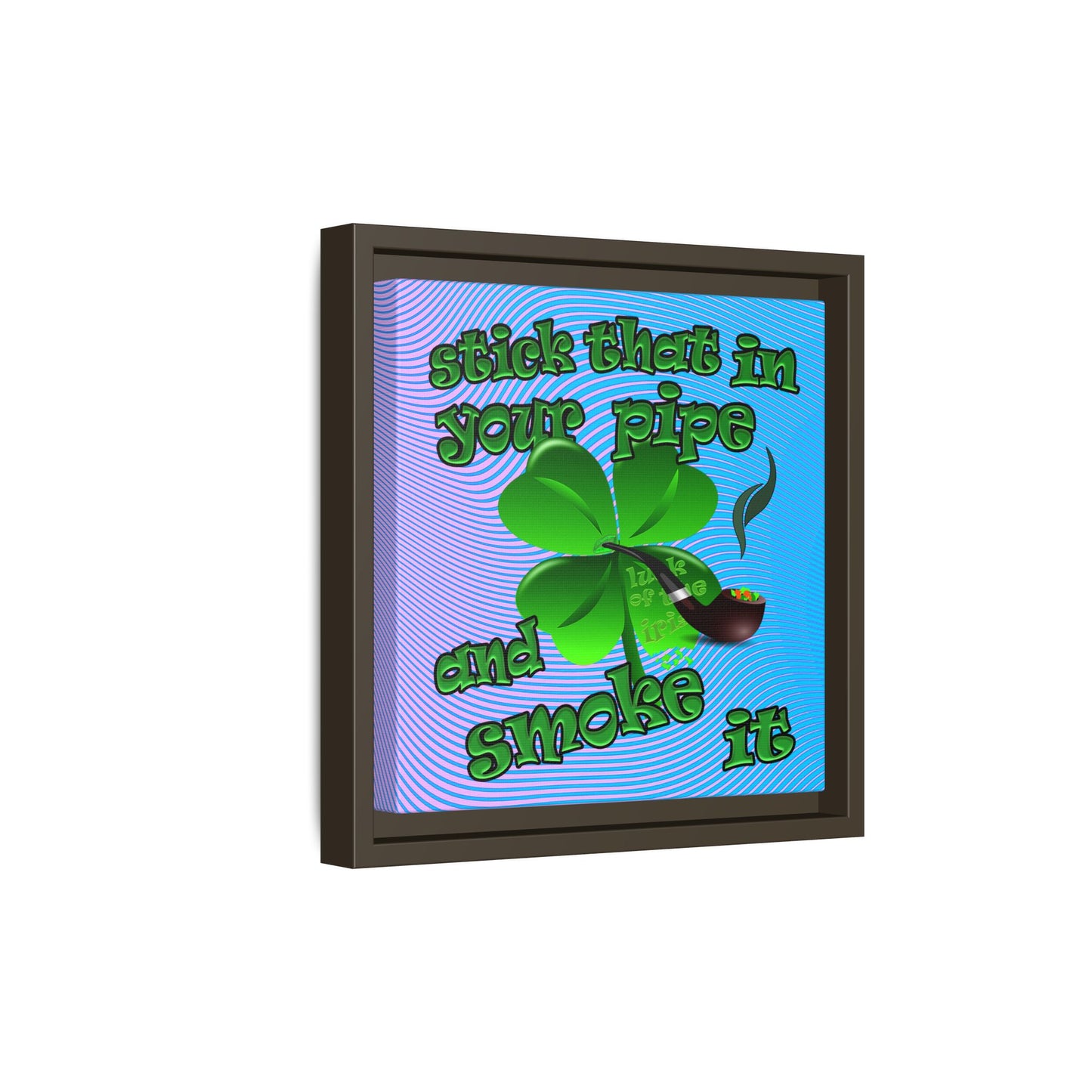 stick that in your pipe and smoke it - framed canvas art (light blue-purple wave)