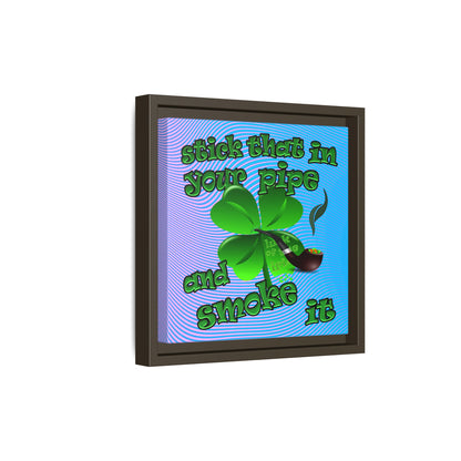 stick that in your pipe and smoke it - framed canvas art (light blue-purple wave)