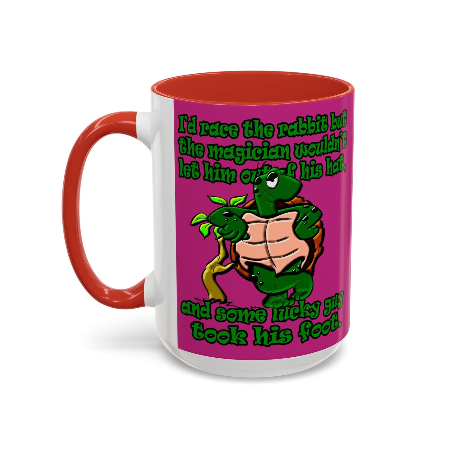 turtle race - Accent Mug (pink)
