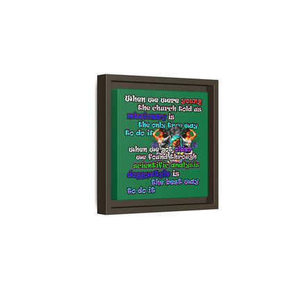 doggystyle - framed canvas art (dark green)