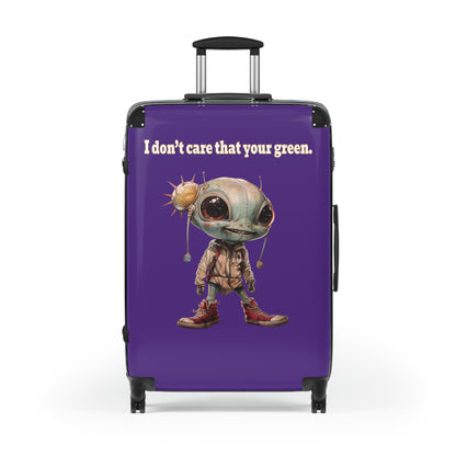 I don't care that your green - Suitcase (purple)