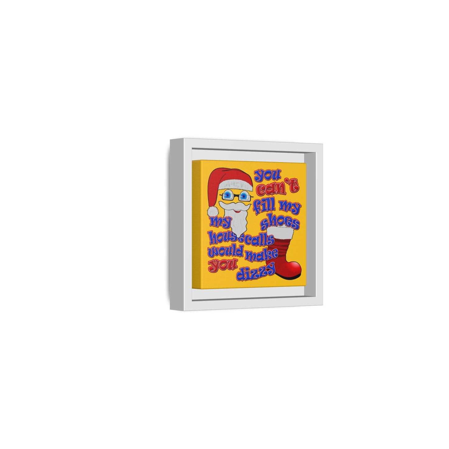 santa's shoes - framed canvas art (yellow)