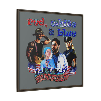 rw&b lives matter - framed canvas art (dark grey)