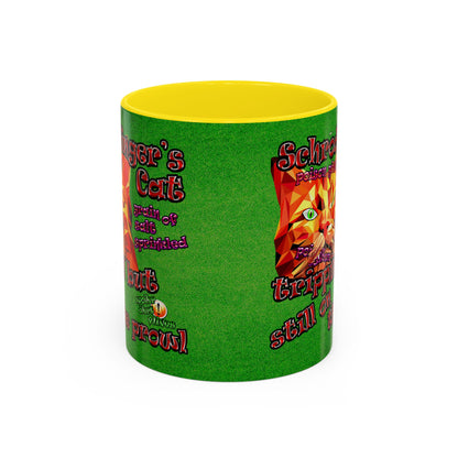 schrodinger's cat - Accent Mug (green turf)