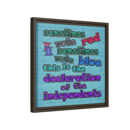 declaration of the independents - framed canvas art (faded blue)