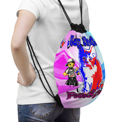 tag that - Drawstring Bag (light blue-pink wave)