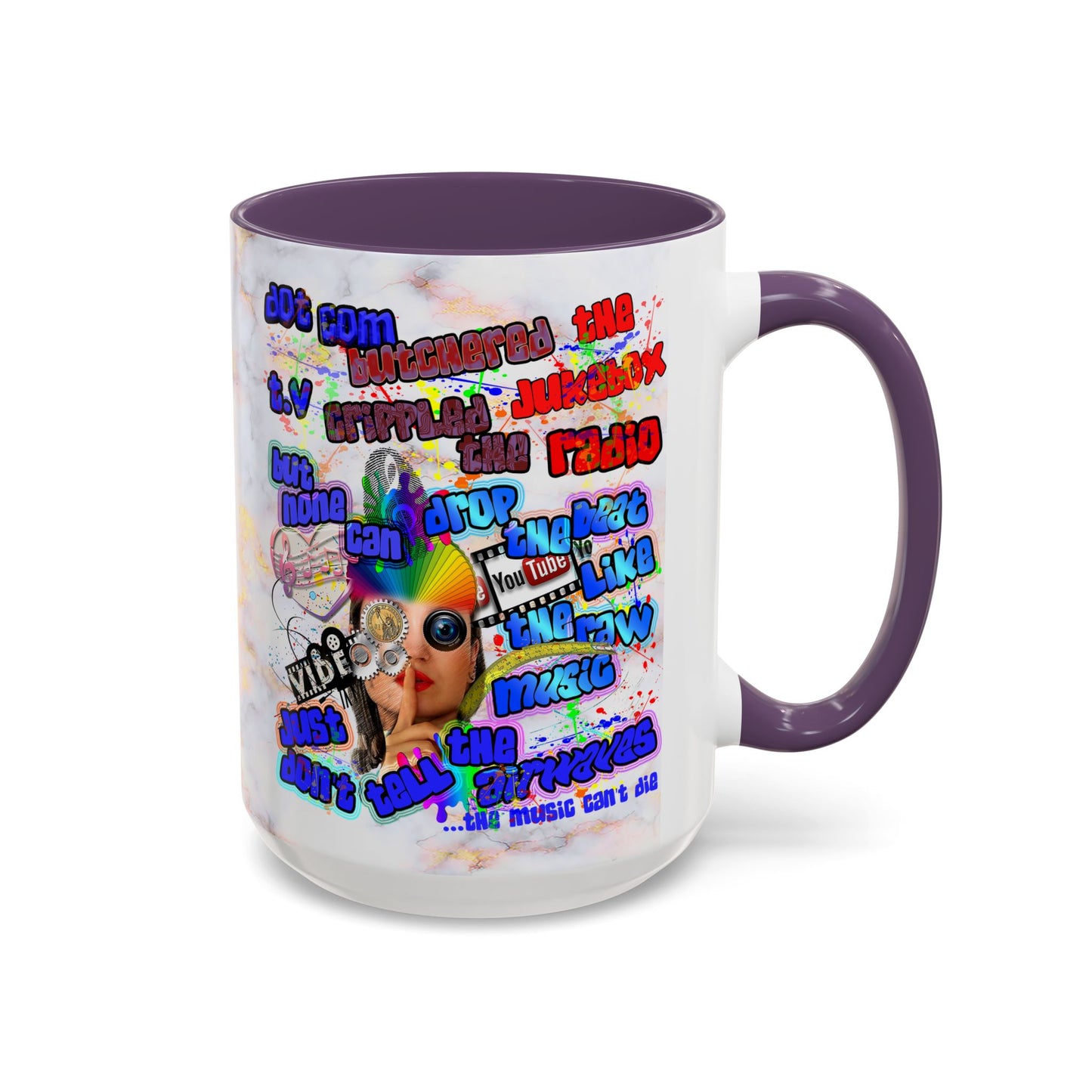 drop the beat - Accent Mug (white marble)