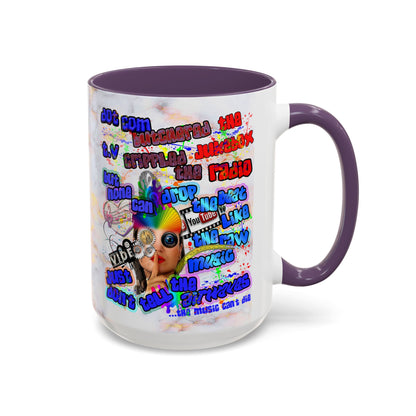 drop the beat - Accent Mug (white marble)