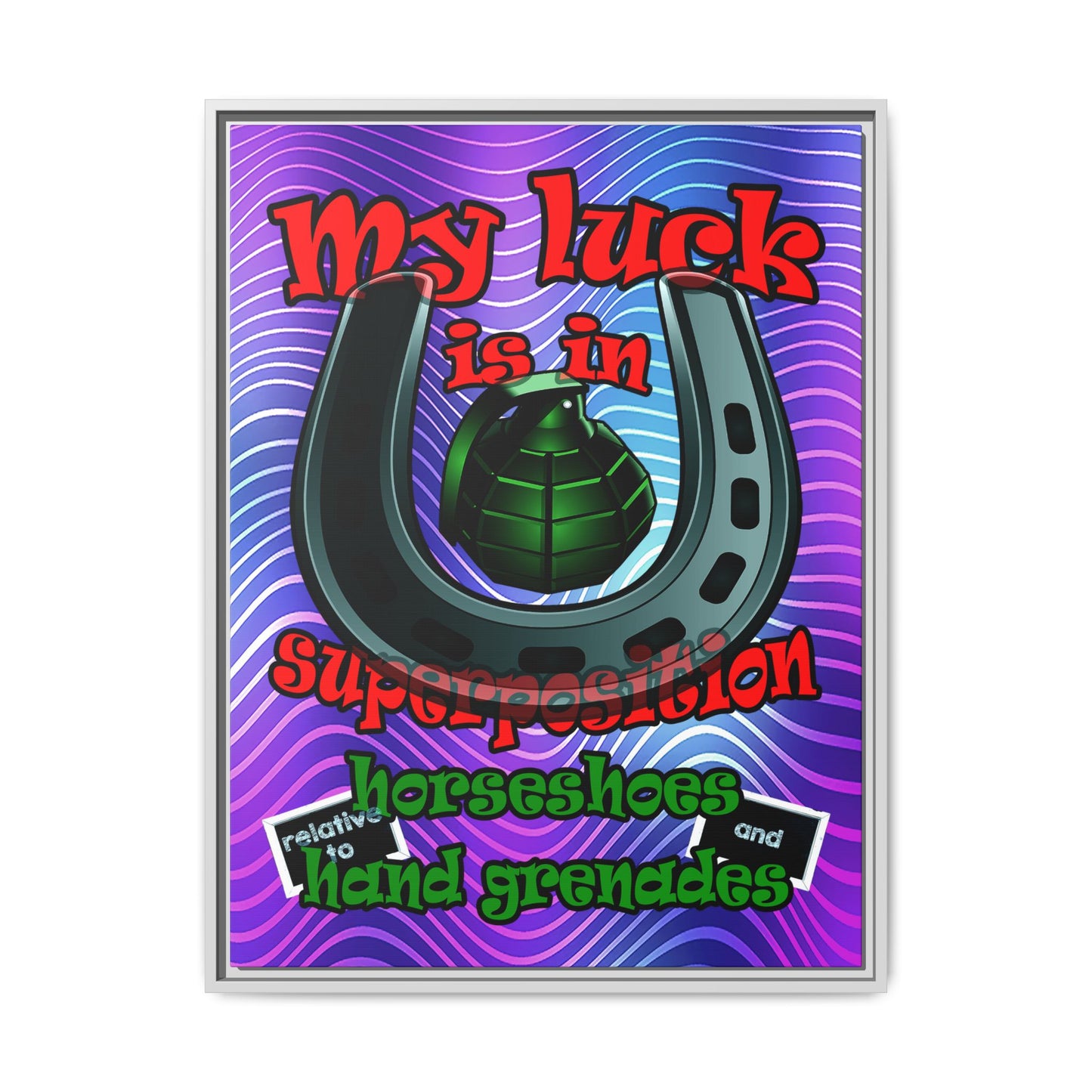 my luck - framed canvas art (purple wave)