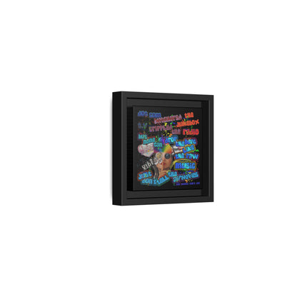 drop the beat - framed canvas art (black)